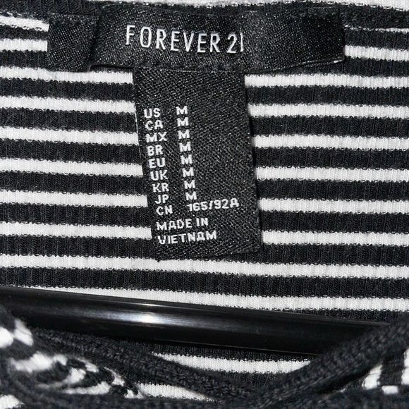 Forever 21 Striped Cropped Top Size M - Picture 5 of 6